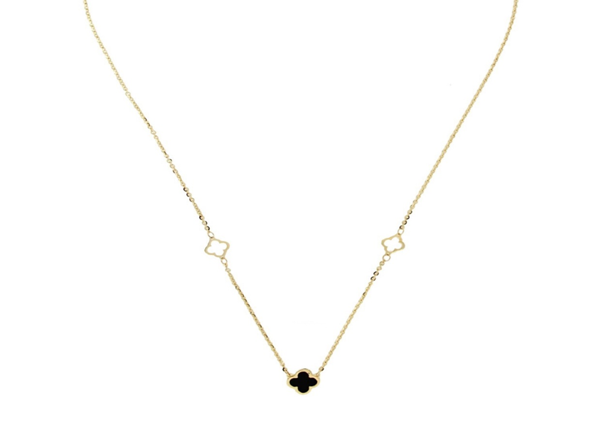 Žluté zlato náhrdelník VC onyx 42-45cm